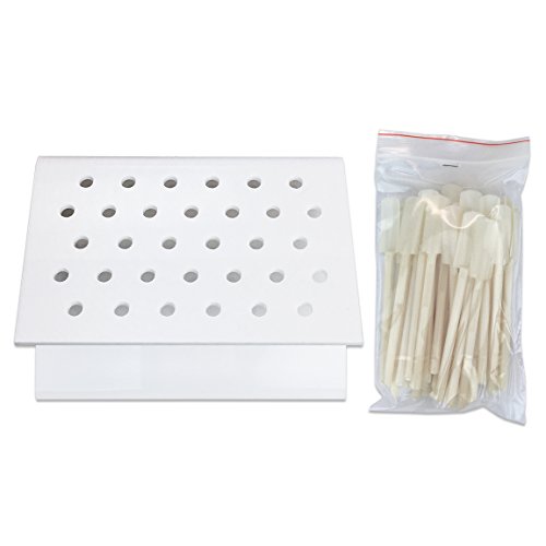 Beauticom 32 Piece White Plastic Nail Tip Sticks With Display Stand Set