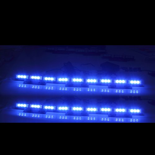 Koolertron New 54 x Ultra Bright Blue LED Emergency Warning Use Flashing Strobe Lights Bar For Windshield Dash Grille