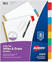 Avery 8-Tab Binder Dividers, Write & Erase Multicolor Big Tabs, 6 Sets, School Binder Organizers (23079) - 73079