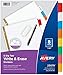Avery 8-Tab Binder Dividers, Write & Erase Multicolor Big Tabs, 6 Sets, School Binder Organizers (23079) - 73079 primary