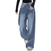 EMMIOL Jeans for Women Wide Leg Baggy Jeans Y2K Casual Loose Boyfriends Trousers Vintage Streetwear