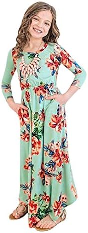 Dress,2018 Baby Girls Flower Print Short/Long Sleeve Princess Dress Long Maxi Sundress