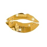 Lip Mirror Wall Decal Sticker Removable Art Mural Vinyl Home Decor DIY (Gold)