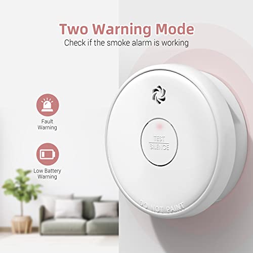 Fire Alarms Smoke Detectors, Smoke Alarm Battery Operated, 10Year