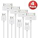ESK 4 Pack Certified 30 Pin to USB Sync and Charging Cable for iPhone iPad and iPod (6 Feet / 2 Meters)