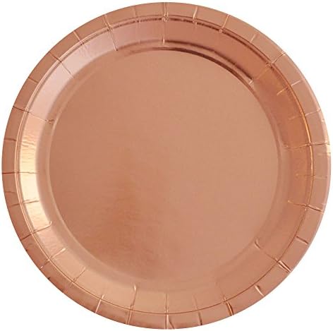 Illume Partyware Rose Gold Foil Large Plate, Disposable, 10 Count, 9 Inch for Birthday Party, Kids Party, Baby Shower and Princess Party