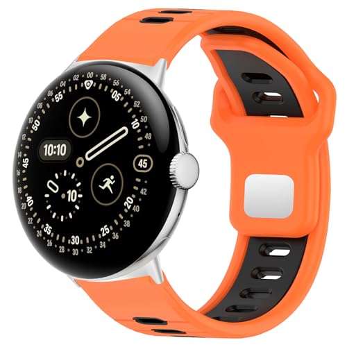 Hiseus Strap Compatible with Google Pixel Watch 4 3 2 1 45mm 41mm, Sport Breathable Soft Silicone Replacement Straps