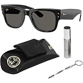 Ray-Ban RB0840S MEGA WAYFARER BLACKED OUT COLLECTION Square Shaped Sunglasses with Official RAYBAN Eyewear Kit
