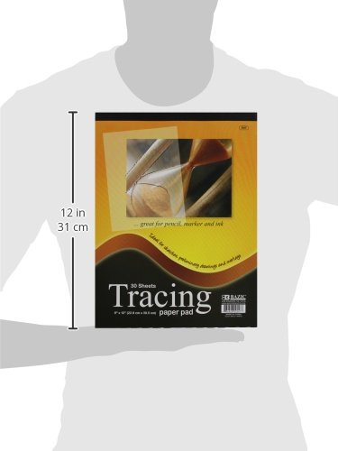 BAZIC Clear Tracing Paper Pad for Drawing, Tracing, and Sketching (30 Sheets. 9"x12")