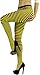 ToBeInStyle Women's Opaque Striped Pantyhose Stocking Hosiery - One Size Plus - Black/Yellow - One Size: Plus