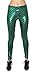 Jescakoo Women's High Waist Full Length Shiny Mermaid Leggings Tight Pants