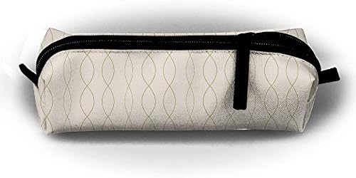 Helix Pattern Brown Pencil Bag Pen Case Multi-Functional Felt Pouch Zipper Bag Coin Purse For Pens Pencils Highlighters Gel Pen And Other School Supplies