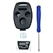 Key Fob Shell Case Fit for Honda Keyless Entry Remote Car Key Housing Replacement with Free Screwdriver (Casing Only Without Blade)(Black) (Black)