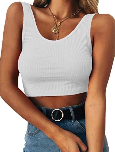 Women's Sexy Sleeveless Crop Tops Basic Slim Cami Tanks