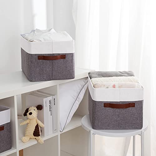 Foldable Storage Bin Collapsible Sturdy Fabric Storage Basket Cube W