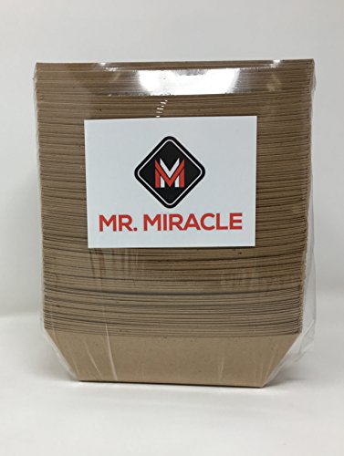 Mr. Miracle Kraft Paper Food Tray. 5-Pound Size. Pack of 100. Disposable, Recyclable and Fully Biodegradable. Made in USA