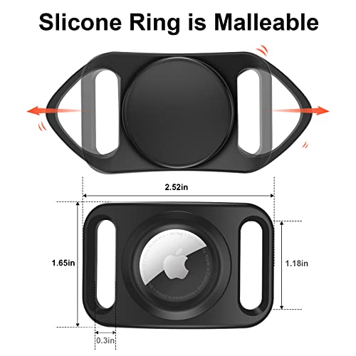 SANKALA Airtag Dog Collar Holder, [2 Pack] Waterproof Airtag Case for Dog Collar, TPU & Silicone