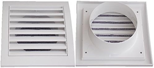 Air Ventilation Plastic Grill Diameter 100 148 mm x 153 Air/White, 4''