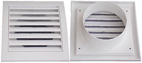 Air Ventilation Plastic Grill Diameter 100 148 mm x 153 Air/White
