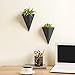 MyGift Pyramid Black Ceramic Wall-Mounted Sconce-Style Succulent Planter Vases, Set of 2thumb 1
