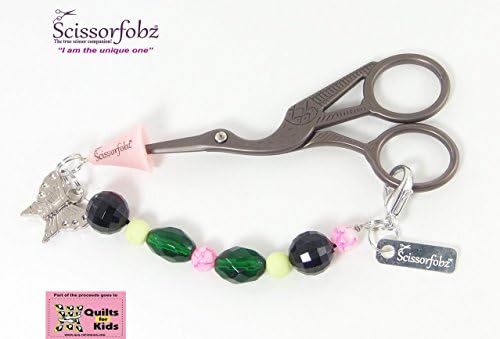 Scissor fobs by SCISSORFOBZ-Charming Collection-One of a kind- Quilters Sewers Gifts. FREE: Golden Stork Embroidery Scissors, Bluetooth Scissorfinder, Magnetic Gift Box &amp; Reusable Tote bag. C15005766