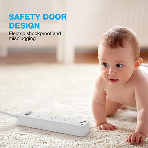 Outdoor Power Strip Weatherproof Surge Protector with 3 Outlets and 3