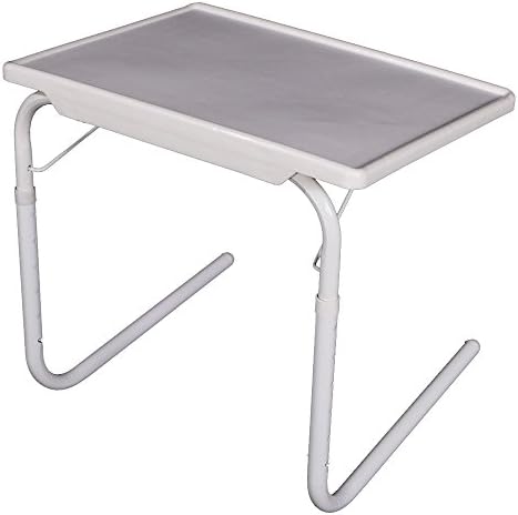 Smart White Mate Foldable Table Mate Useful Practical Folding Tablemate Adjustable Height Breakfast Bed Tray Laptop Holder Desk 20.07" x 15.35"