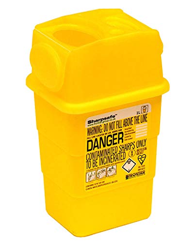 Sharps Safe Bin (Disposable - 1 Litre), yellow