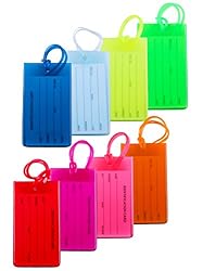 8 Packs Colorful Flexible Travel Luggage Tags for
