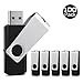 KEXIN 100 Pieces 1GB Flash Drive Bulk Flash Drive 1 GB Thumb Drive Bulk USB Drives 1G USB Stick Swivel 100 Pack 2.0 (1G, 100PCS, Black)