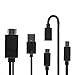 EXW 3 in1 5pin+11pin MHL Kit Universal MHL Micro USB to HDMI Cable 1080P HDTV Adapter for Samsung Galaxy S5 S4 S3 S2 Note 2 Note 3 Note 4 HTC LG and More MHL-enabled Phones (MHL to HDMI)