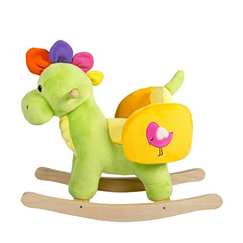 Kinbor Child Rocking Horse Kids Dinosaur & Real Wood Ride-On Rocker Children’s Day Birthday Gift with Music - Thumbnail 2