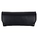 OptiPlix Semi Hard Eyeglass Case - Black Protective PVC Leather Style Shell Glasses Holder with Velcro Closure