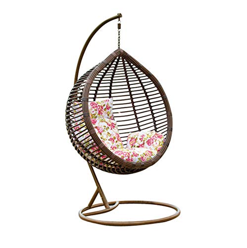 ZHJIUXING SF deckenhaken hängesessel,Schaukel Hängematte Stuhl Home Balkon Grob Rattan Vogelnest Rattan Stuhl Hängekorb…