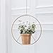 RISEON Boho Gold Metal Plant Hanger,Metal Round Hanging Planter, Modern Planter, Mid Century Plant Holder, Minimalist Planter for Indoor Outdoor Home Decor