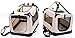 2PET Foldable Dog Crate - Soft, Easy to Fold & Carry Dog Crate for Indoor & Outdoor Use - Comfy Dog Home & Dog Travel Crate - Strong Steel Frame, Washable Fabric Cover, Frontal Zipper Large Beige