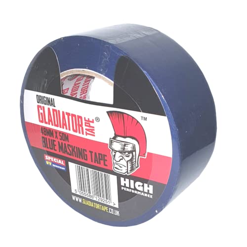 PACKnSELL 48mm X 50m (1 Pack) Gladiator® BLUE PAINTERS MASKING TAPE CLEAN PEEL MASKING TAPE UV RESISTANT LONG LASTING