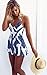 Angashion Women's Sexy V Neck Printed Spaghetti Strap Beach Romper Shorts Jumpsuit ,Blue Stripe,Large