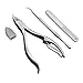 Cuticle Nippers,Vizmy Durable Cuticle Remover and Cutter Set- Cuticle Clippers + Ingrown Toenail Lifter + Nail File - Professional Grade Stainless Steel Manicure and Pedicure Tool