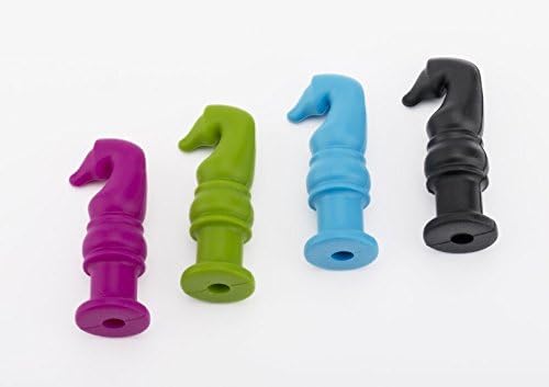 LIFE VIP Silicone Chewable Horse Head Pencil Toppers, Oral Motor Chew, Chewing Aid, 4 Pack With Exclusive Colors