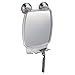 iDesign Forma Suction Shower Shaving Mirror with Razor Holder for Bathroom or Shower, Fog-Free Mirror with Strong Power Lock, Clear