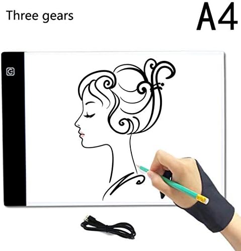 YAGAIU A4 Ultra-thin Portable LED Light Box Tracker Ultra-Thin USB Power Supply Portable Adjustable Brightness LED Crafts Tracer Light Buffer Light Box for Painters, Painting, Drawing, Animation.