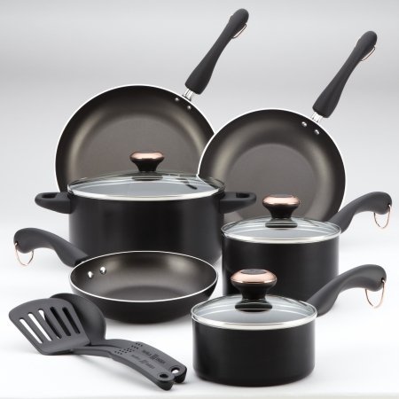 信頼 Paula Deen署名アルミテフロン加工の食器洗い機セーフ11 Piece調理器具セット 11 Piece ブラック B0097pf7qq ブラック ブラック Vasleague Com