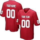 Custom Red Mesh Replica Football Jersey Embroidered Team Name and Your Numbers