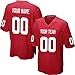 Custom Red Mesh Replica Football Jersey Embroidered Team Name and Your Numbers