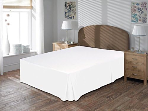 Royal Legend Linen Luxuary 600-Thread-Count 100% Egyptian Cotton Solid Cal King 1 Piece Bed Skirt ( Split Corner ) 17" Drop Length, White