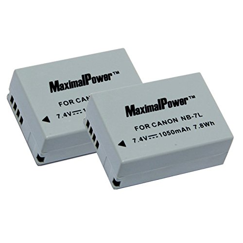 Maximal Power DB CAN NB7L-combo  2 X NB7L Battery for Canon Powershot SX30 IS, G12, SX30IS, G11, G10 and Cannon CB-2LZ  (Light Gray)