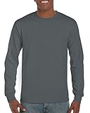 Gildan Ultra Cotton 6 oz. Long-Sleeve T-Shirt, Large, CHARCOAL