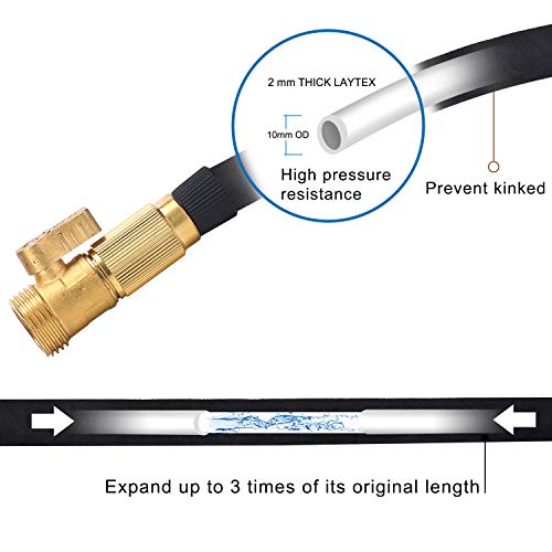 LETIME 75ft Expandable Water Hose Set Retractable Garden Hose Flexible Hose Storage 3/4" Brass Valve 8 Function Hose Nozzle