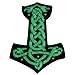 Glow in Dark Mjolnir The Hammer of Thor in Norse Patch Embroidered Badge Fastener Iron On Sew On Emblem